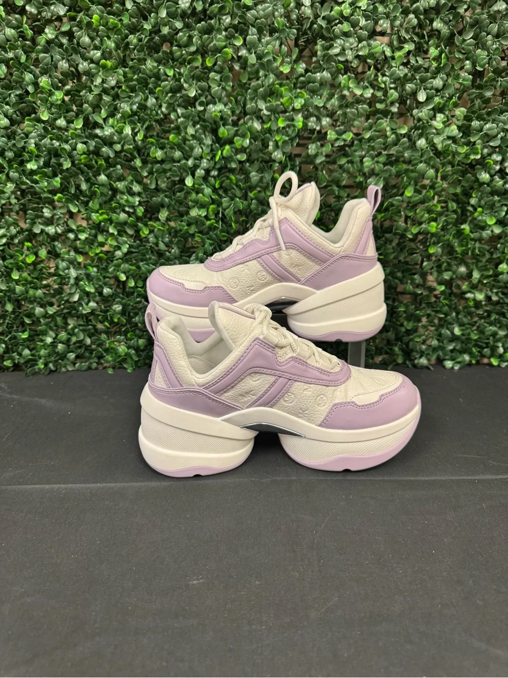 Michael Kors Olympia Mixed-Media Trainer - W5.5 - Picture 2 of 8